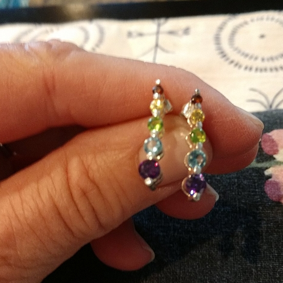 Jared Jewelers Jewelry - .925 Dainty Semi-precious Cut Stones pierced Earrings,New